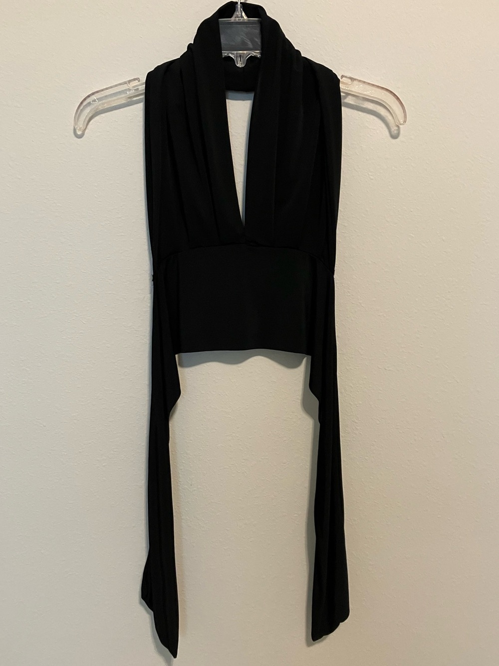 Y2K Wet Seal Black Draped Halter Top Stretch Flowy